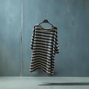 Casual Striped Tee - Olive and Black